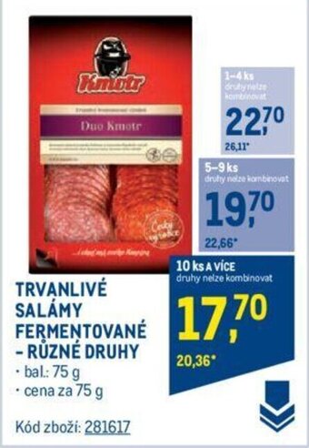 Makro TRVANLIVÉ SALÁMY FERMENTOVANÉ -RUZNE DRUHY nabídka