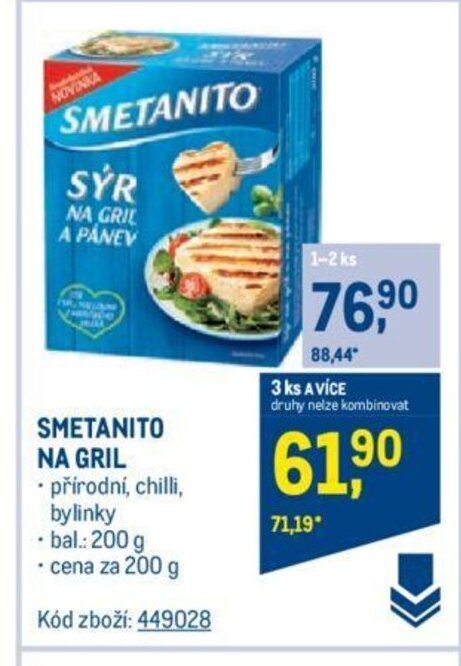 Makro SMETANITO NA GRIL nabídka