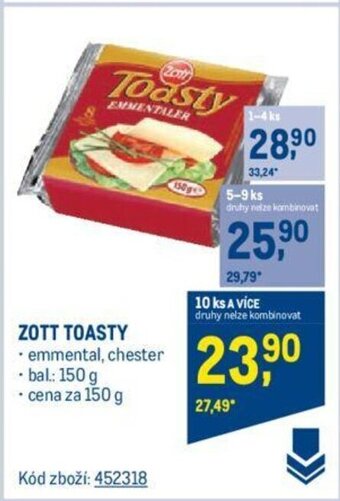 Makro ZOTT TOASTY nabídka