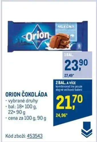 Makro ORION ČOKOLÁDA nabídka