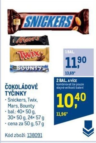 Makro ČOKOLÁDOVÉ TYČINKY nabídka