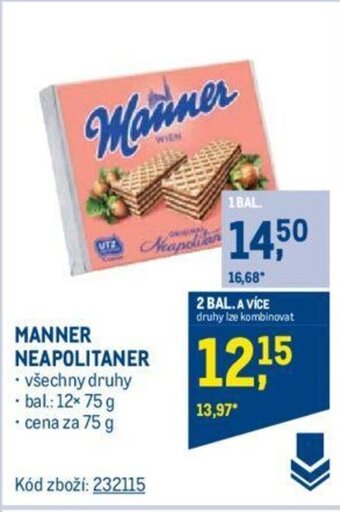 Makro MANNER NEAPOLITANER nabídka