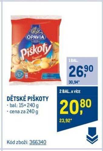 Makro DĚTSKÉ PIŠKOTY nabídka