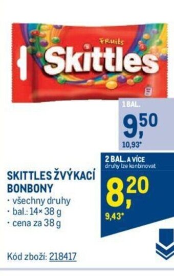 Makro SKITTLES ŽVÝKACÍ BONBONY nabídka