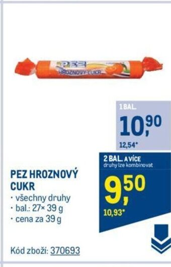 Makro PEZ HROZNOVÝ CUKR nabídka
