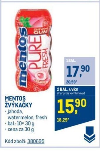 Makro MENTOS ŽVÝKAČKY nabídka