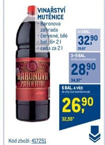 Makro VINAŘSTVÍ MUTĚNICE nabídka