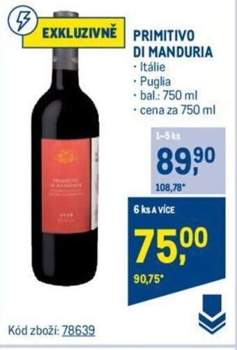 Makro PRIMITIVO DI MANDURIA nabídka