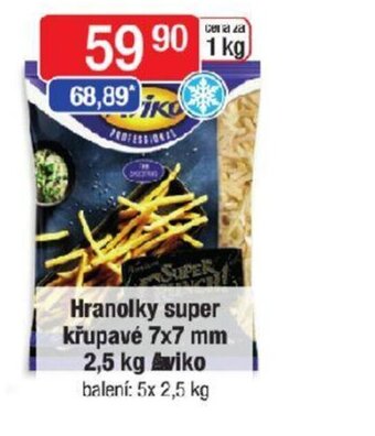 Qanto Hranolky super křupavé 7x7 mm 2,5 kg Aviko nabídka