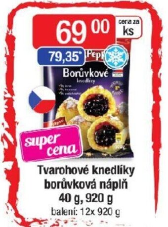 Qanto Tvarohové knedlíky borůvková náplň 40 g, 920 g nabídka