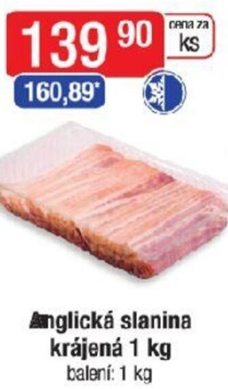 Qanto Anglická slanina krájená 1 kg nabídka