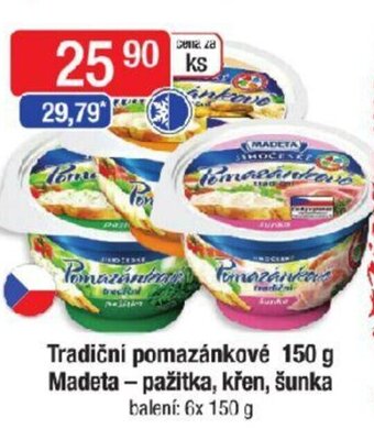 Qanto Tradični pomazánkové 150 g Madeta - pažitka, křen, šunka nabídka