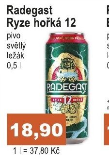 COOP DISKONT Radegast Ryze hořká 12 nabídka