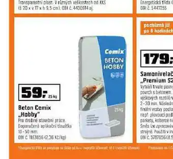 OBI Beton cemix hobby nabídka