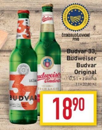 Billa Budvar 33, Budweiser Budvar Original nabídka