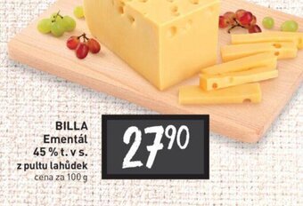 BILLA Ementál 45% t. vs. z pultu lahůdek