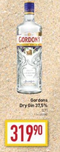 Billa Gordons Dry Gin 37,5% nabídka