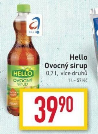 Billa Hello Ovocný sirup nabídka