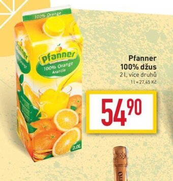Billa Pfanner 100% džus nabídka