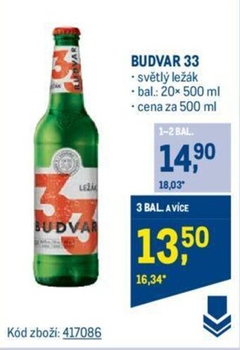Makro BUDVAR 33 nabídka