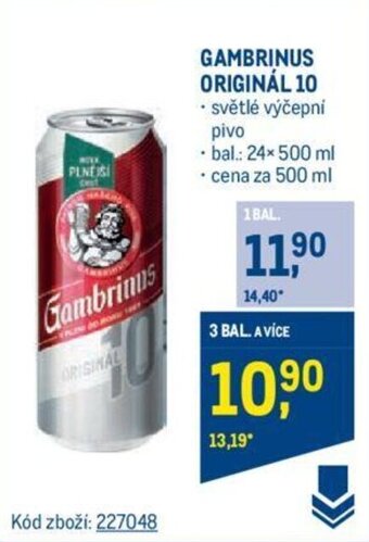 Makro GAMBRINUS ORIGINÁL 10 nabídka