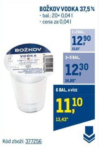 Makro BOŽKOV VODKA 37,5% nabídka