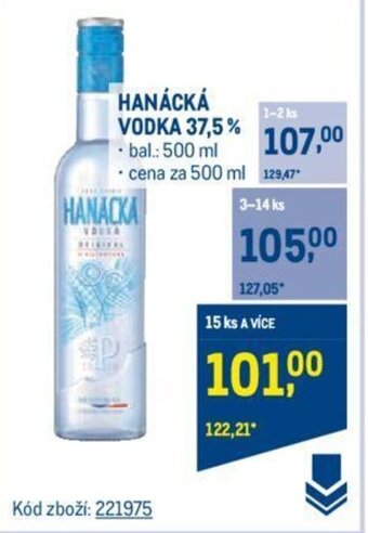 Makro HANÁCKÁ VODKA 37,5% nabídka