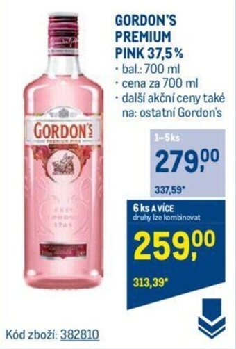 Makro GORDON'S PREMIUM PINK 37,5% nabídka