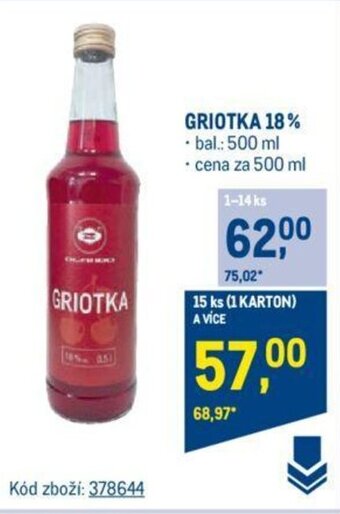 Makro GRIOTKA 18% nabídka