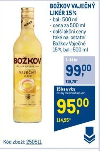 Makro BOŽKOV VAJEČNÝ LIKÉR 15% nabídka