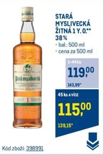 Makro STARÁ MYSLIVECKÁ ŽITNÁ 1 Y.0.** 38% nabídka