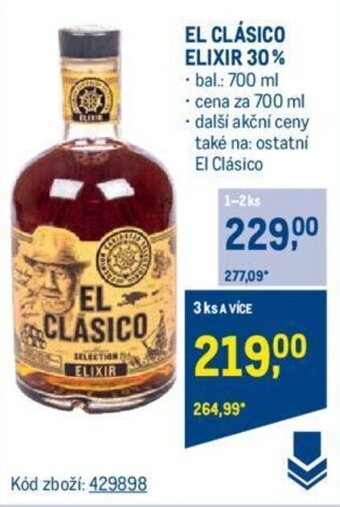 Makro EL CLÁSICO ELIXIR 30% nabídka