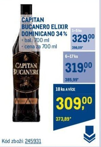 Makro CAPITAN BUCANERO ELIXIR DOMINICANO 34% nabídka