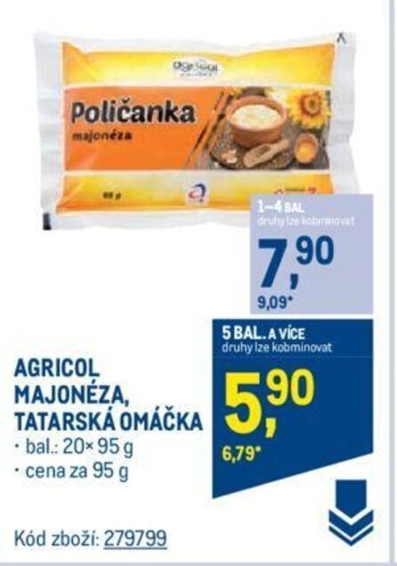 Makro AGRICOL MAJONÉZA, TATARSKÁ OMÁČKA nabídka