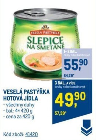 Makro VESELÁ PASTÝŘKA HOTOVÁ JÍDLA nabídka
