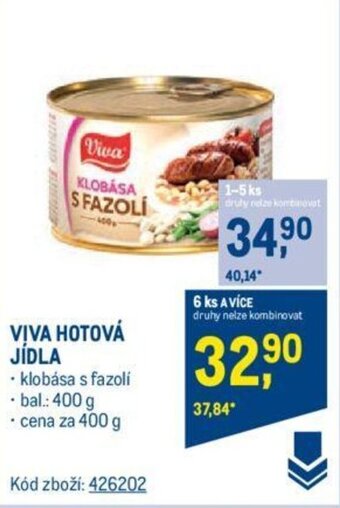 Makro VIVA HOTOVÁ JÍDLA nabídka