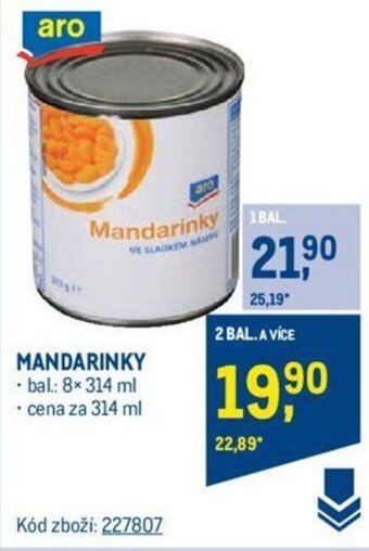 Makro MANDARINKY nabídka