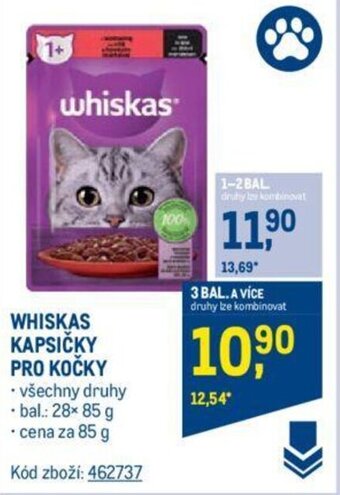 Makro WHISKAS KAPSIČKY PRO KOČKY nabídka