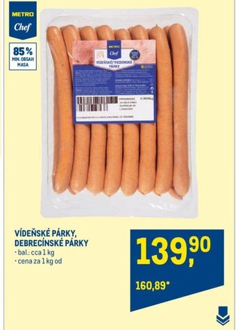 Makro VÍDEŇSKÉ PÁRKY, DEBRECÍNSKÉ PÁRKY nabídka