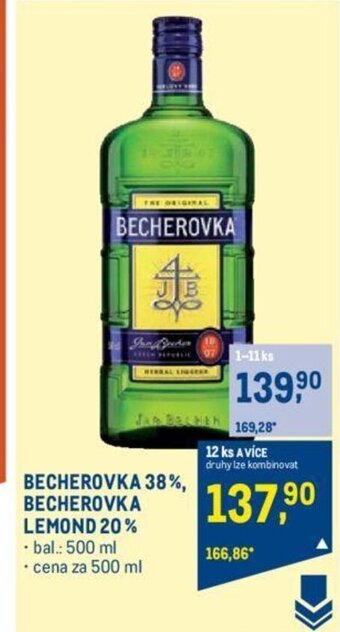 Makro BECHEROVKA 38%, BECHEROVKA LEMOND 20% nabídka