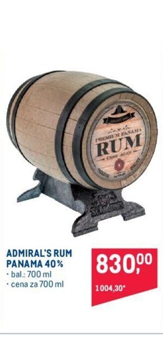 Makro ADMIRAL'S RUM PANAMA 40% nabídka