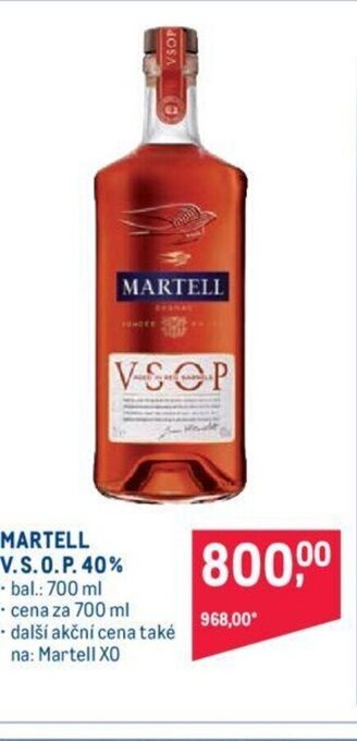 Makro MARTELL V.S.O.P. 40% nabídka