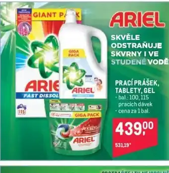 Makro ARIEL PRACÍ PRÁŠEK, TABLETY, GEL nabídka