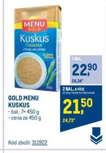 Makro GOLD MENU KUSKUS nabídka