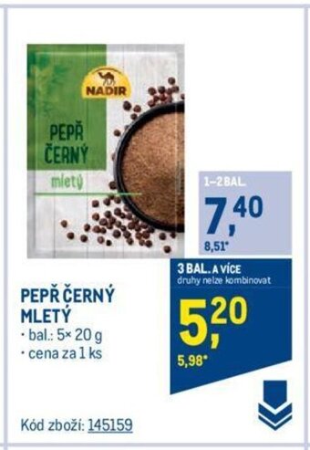 Makro PEPŘ ČERNÝ MLETÝ nabídka