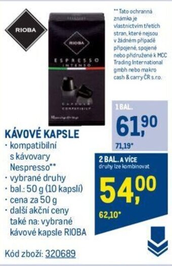 Makro KÁVOVÉ KAPSLE nabídka