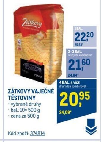Makro ZÁTKOVY VAJEČNÉ TĚSTOVINY nabídka