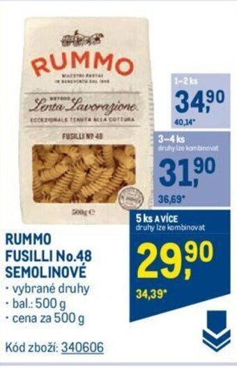 Makro RUMMO FUSILLI No.48 SEMOLINOVÉ nabídka