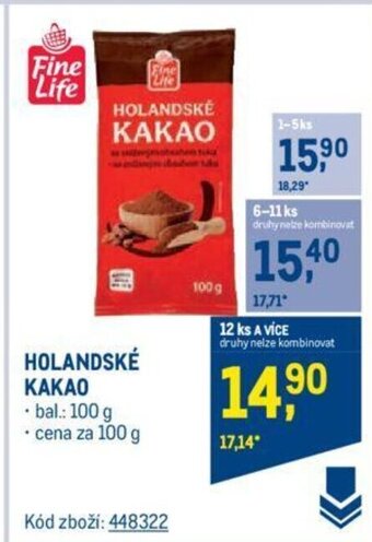 Makro Fine Life HOLANDSKÉ KAKAO nabídka
