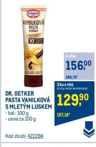 Makro DR. OETKER PASTA VANILKOVÁ S MLETÝM LUSKEM nabídka